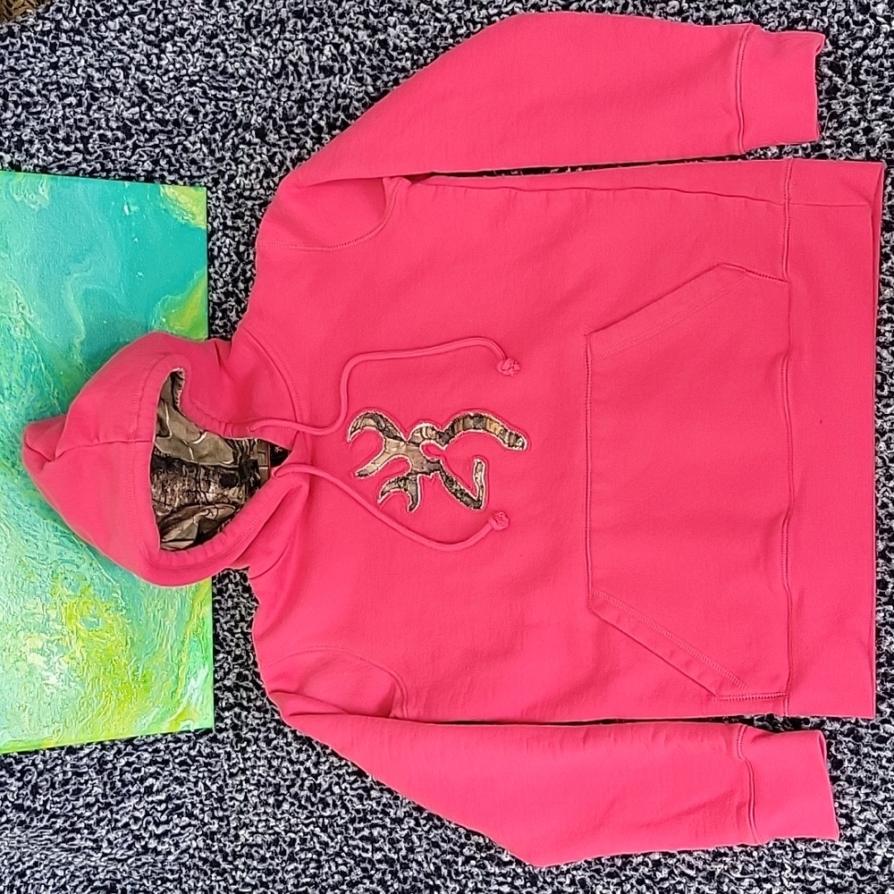 Browning pink camo hoodie Sz S